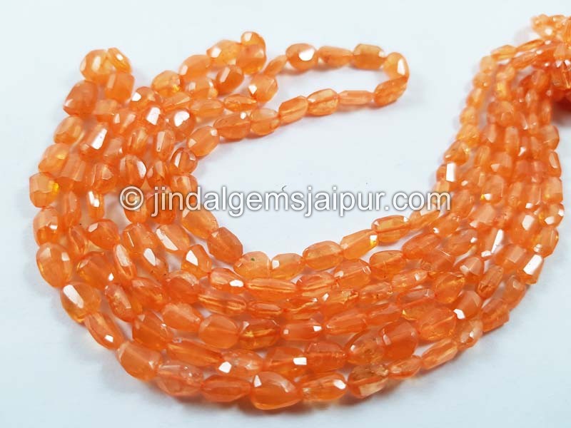 Mandarin Garnet Faceted Nugget Beads